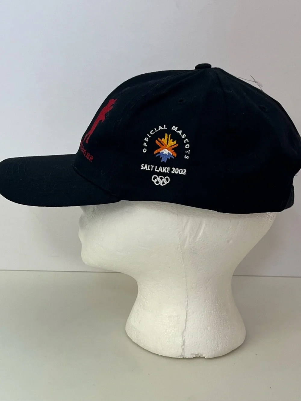 VTG 2002 Salt Lake City Winter Olympics Mascot Hat Black Snapback Embroidered